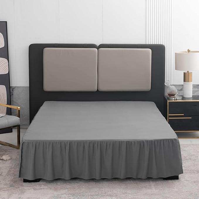 Grey Bed Skirt Full Size Ruffled Bed Skirt by TSUTOMI