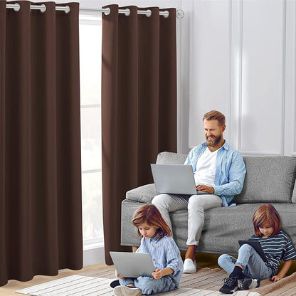 HOMEIDEAS Blackout Curtains for Bedroom 52 X 84 Inch Long 2 Panels Set - Image 2