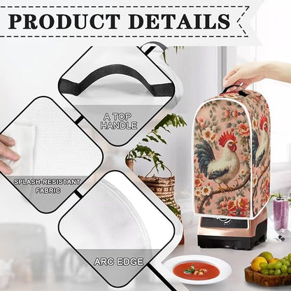 Rooster Flower Print Blender Dust Cover Stand Mixer or Coffee Maker Appliance - Image 4