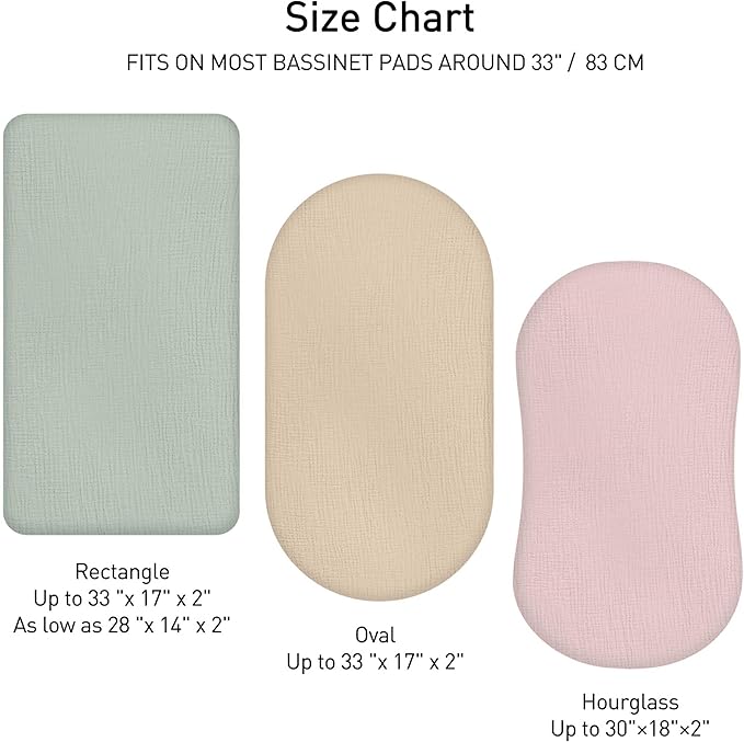 Muslin Bassinet Fitted Sheets, 2 Pack - Image 4