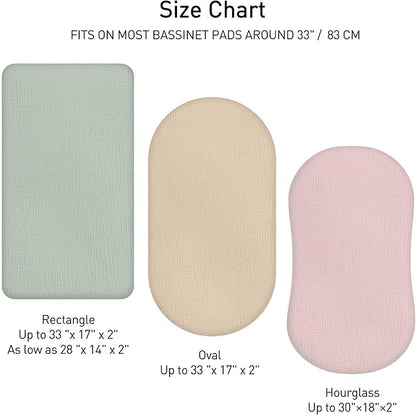 Muslin Bassinet Fitted Sheets, 2 Pack - Image 4