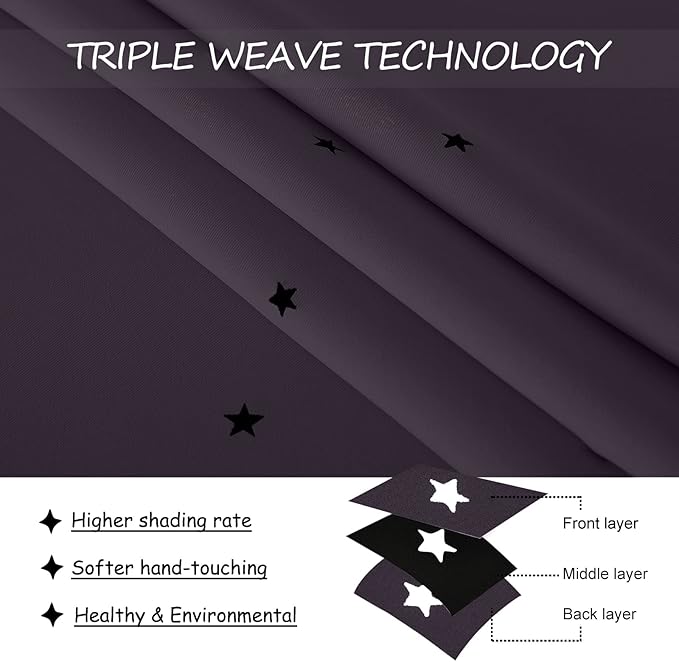 NICETOWN Blackout Star Curtains - Image 4