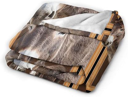 Donkey Blanket Donkey Throw Blanket Flannel Stuff Merch Cozy Decor Fleece Plush - Image 2