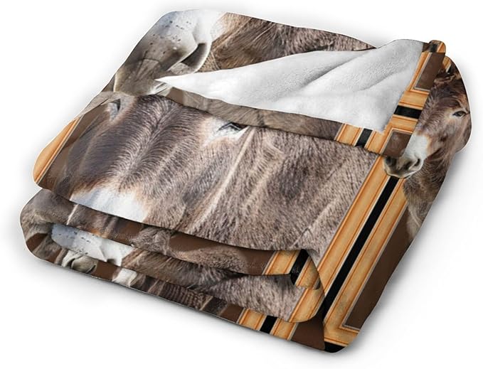 Donkey Blanket Donkey Throw Blanket Flannel Stuff Merch Cozy Decor Fleece Plush - Image 2