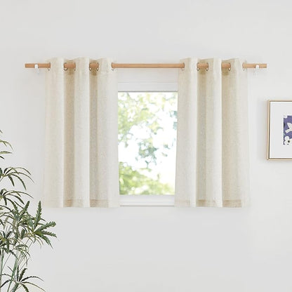 NICETOWN Natural Linen Kitchen Window Curtains Over Sink, Grommet Thick Linen by NICETOWN