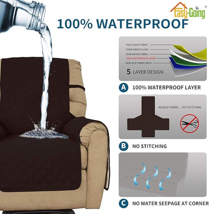 Easy-Going Sofa Slipcover Waterproof Oversized Recliner Chair Cover Non-Slip - Image 3