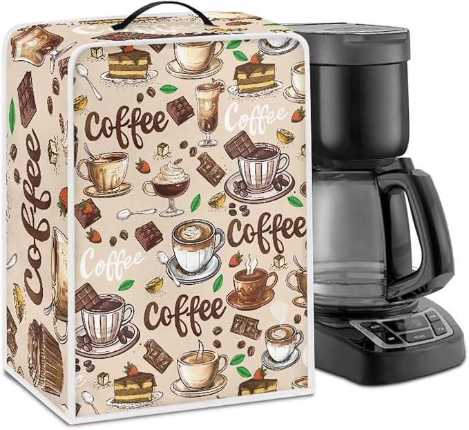 Coffee Maker Covers Coffee Print Dust Cover by Unknown