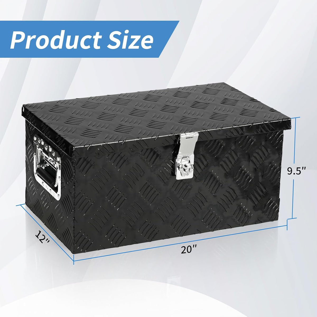 20 inch aluminum truck tool box lockable, 20" shown in use