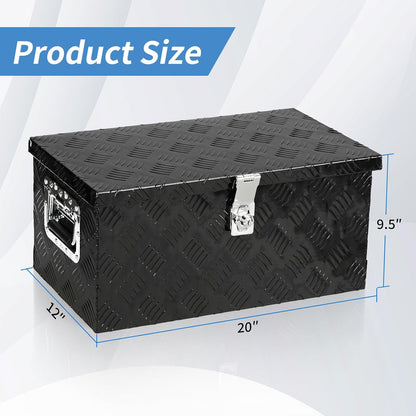 12 x 9.5 inch aluminum truck tool box shown in use