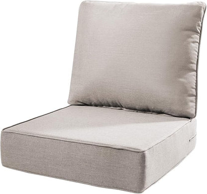 6" Thick Outdoor Cushions 22x24x6, 1-Set Deep Seat Patio Cushions by Pugire