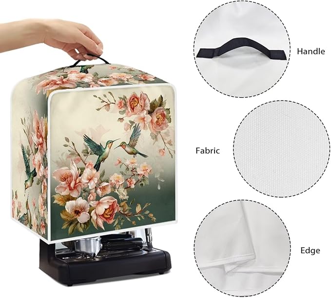 Coffee Maker Cover Protector Hummingbird Floral Kitchen Appliance Dust Cover - Image 5