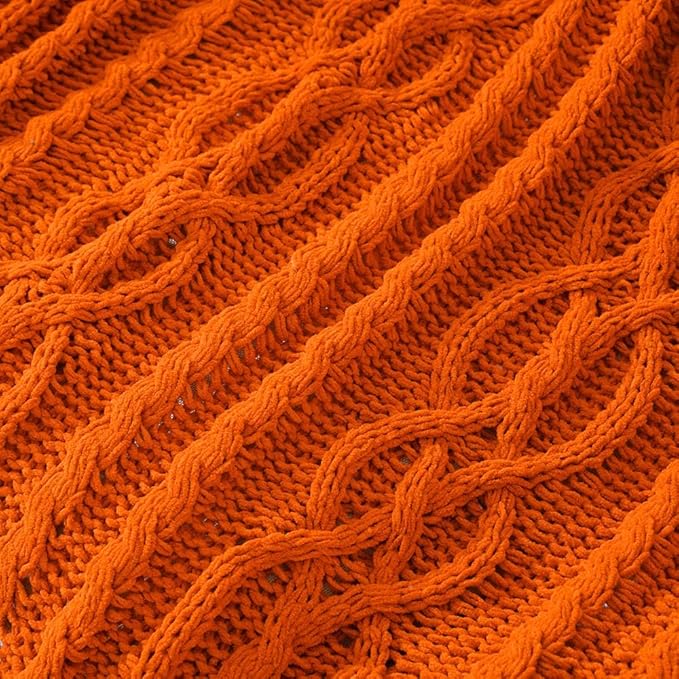 Battilo Burnt Orange Throw Blanket - Image 5