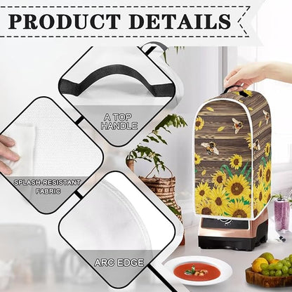 Talayituse Bee Sunflower Wood Print Blender Dust Cover, Fingerprint Protection - Image 4