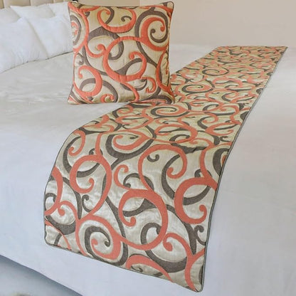 The HomeCentric King/Queen/Twin Orange Designer Full 68"x18" Bed Runner by TheHomeCentric