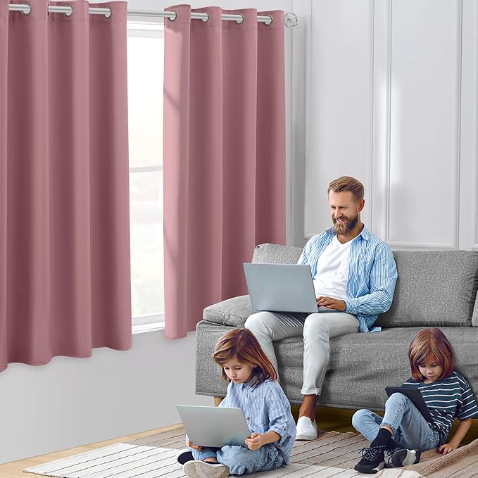 HOMEIDEAS Mauve Blackout Curtains - Image 2