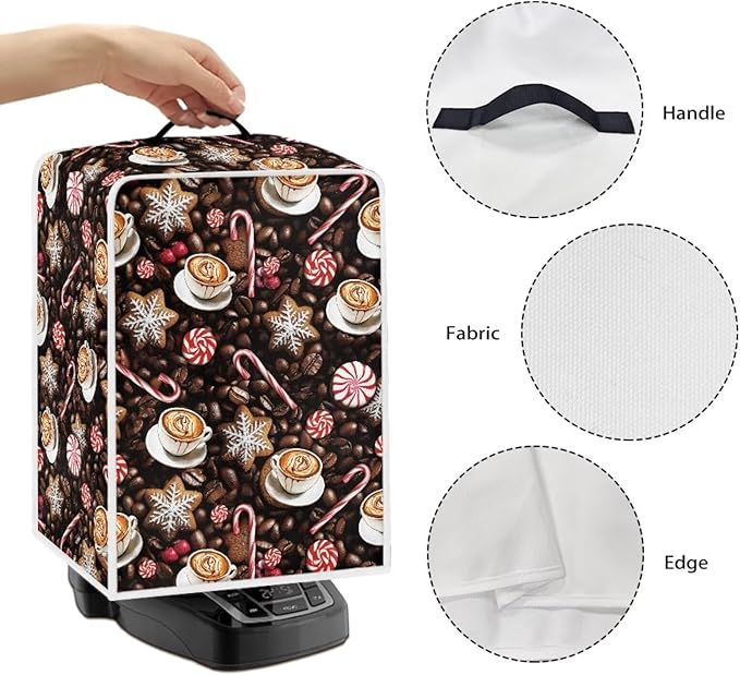 Coffee Maker Cover Christmas Coffee Machine Dust Cover Washable Folding Xmas - Image 5