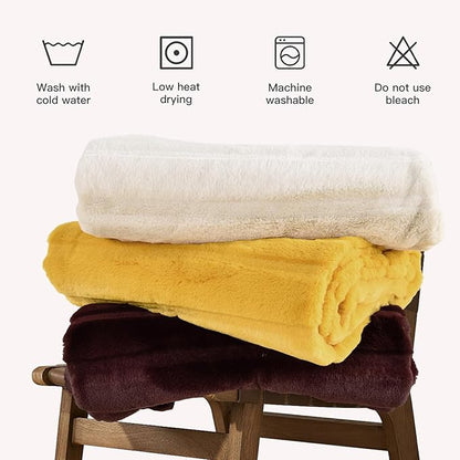 NEXHOME PRO Faux Fur Throw Blanket, Cozy Fluffy Soft Blanket or Couch Sofa Bed - Image 7