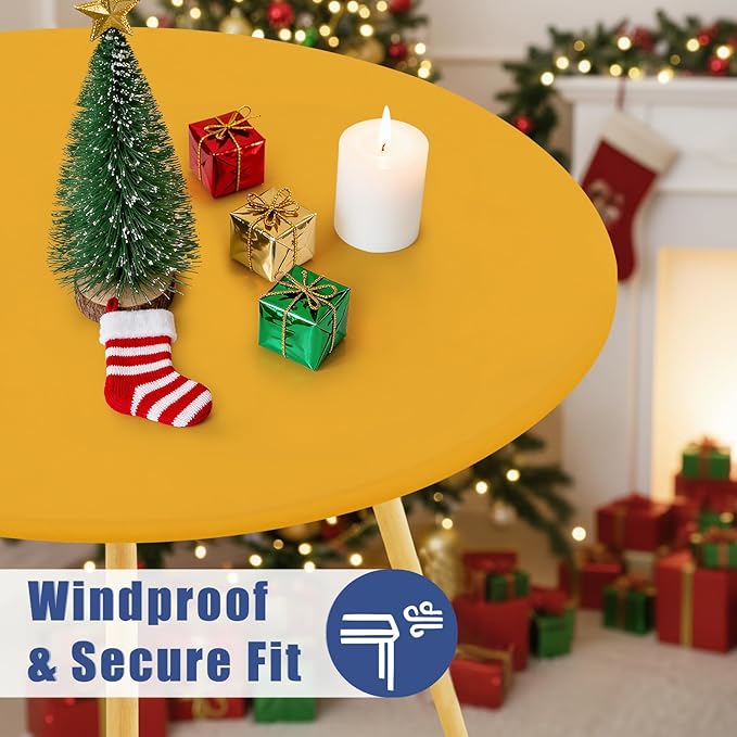 Round Spandex Tablecloth, Elastic Fitted Waterproof Tablecloths - Image 3