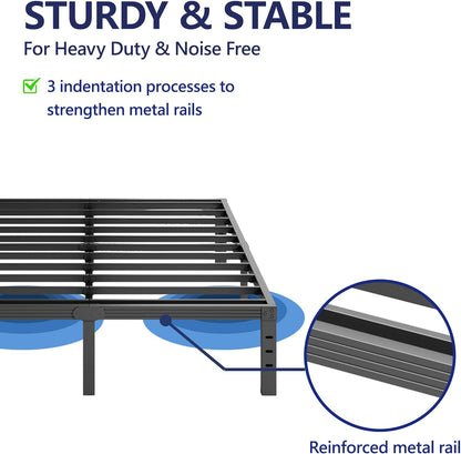 furnitui 12 inch high platform california king bed showing dimensions