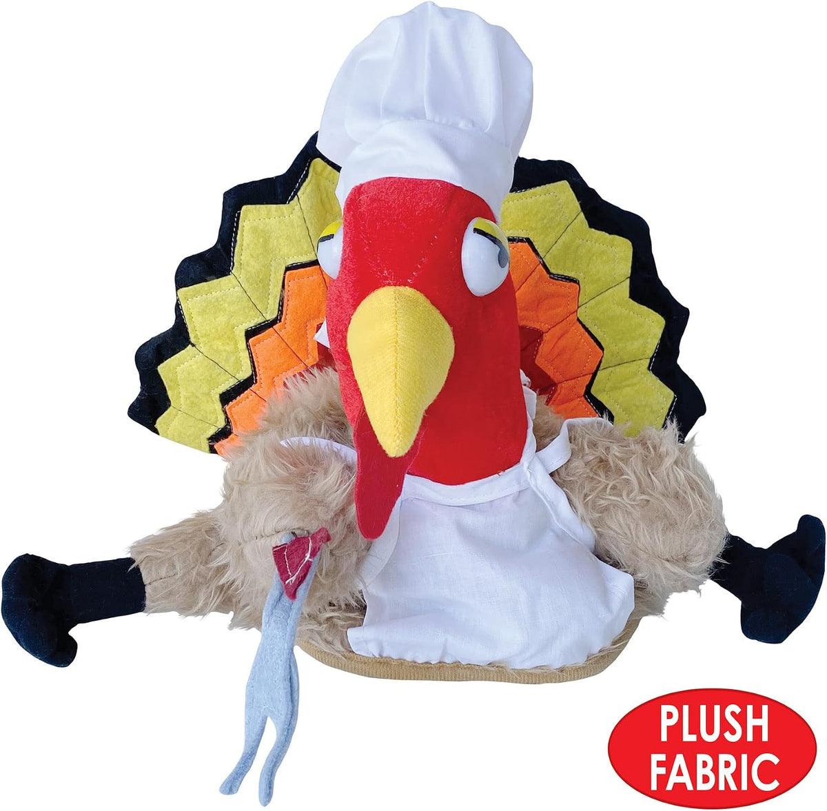 Beistle Unisex Plush Chef Turkey Hats, 2 Pieces – Thanksgiving Dinner Party Supplies, Holiday Themed Novelty Headwear, Halloween Dress-Up Costume Caps, Photo Booth Props