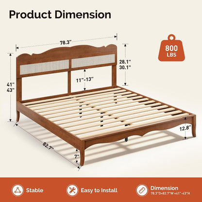 maison arts king size bed frame with adjustable shown in use