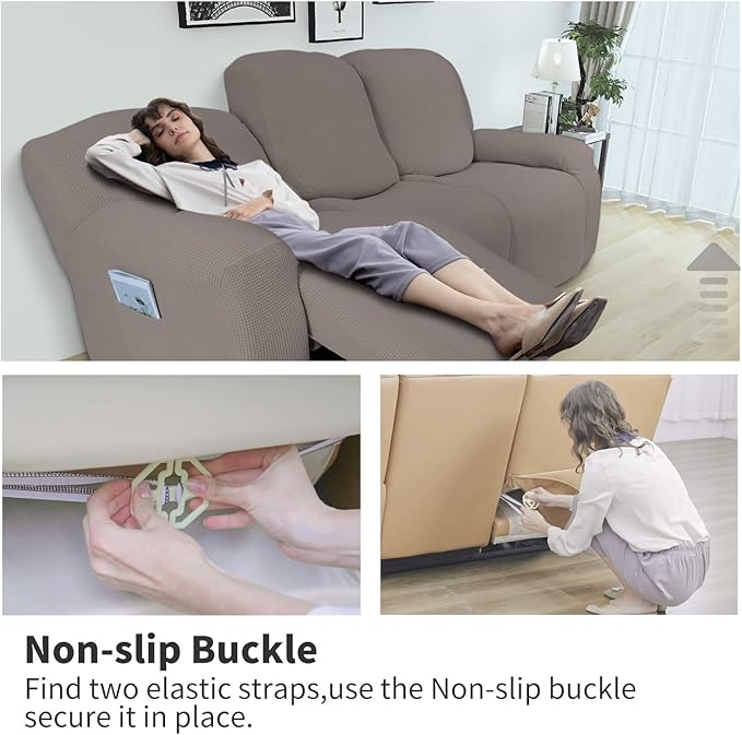 Easy-Going 6 Pieces Recliner Loveseat Stretch Sofa Slipcover Sofa Cover - Image 3