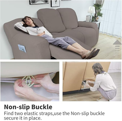 Easy-Going 6 Pieces Recliner Loveseat Stretch Sofa Slipcover Sofa Cover - Image 3