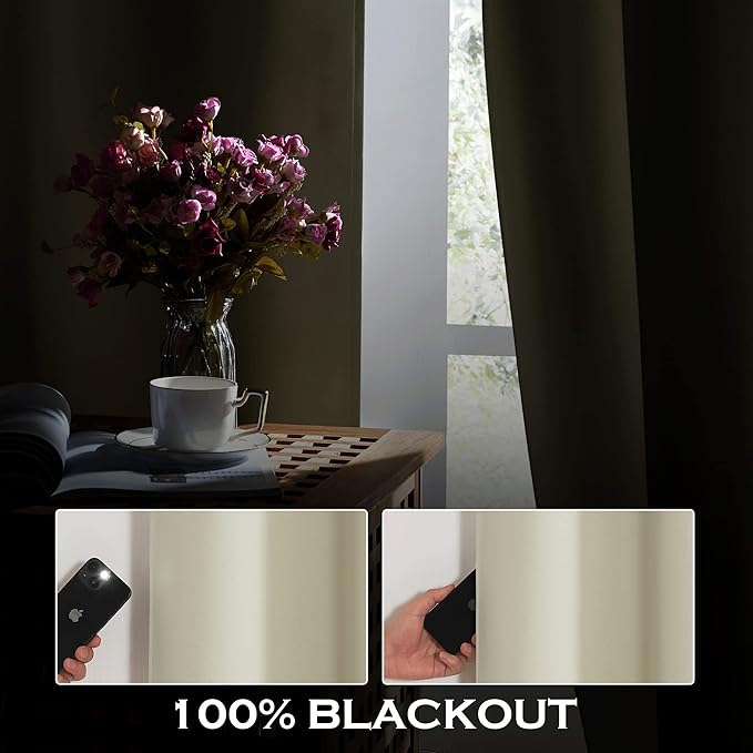 KGORGE Soundproof & Dust Particle Filtering Curtains 100% Blackout Window Cover - Image 3