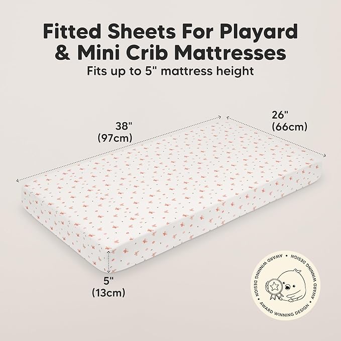 2-Pack Mini Crib Sheets Fitted - Image 3