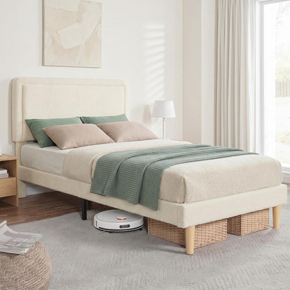 twin size cloud bed frame with adjustable headboard, main product view