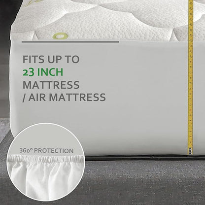 King Size Air Mattress Topper Cover, Thick Quilted Mattress Topper, Viscose - Image 3