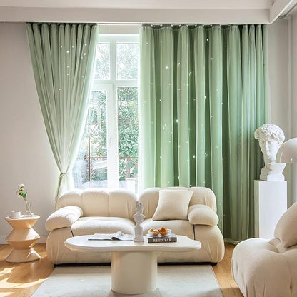 Stars Blackout Curtains for Bedroom by Loyala