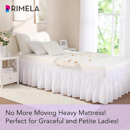 RIMELA Dorm Bed Skirt Twin XL 18 Inch Drop, Extra Long Wrap Around Elastic Bed - Image 2