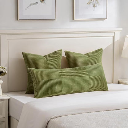 Fancy Homi 2 Packs Moss Green Decorative Throw Pillow Covers 20x20 Inch - Image 5