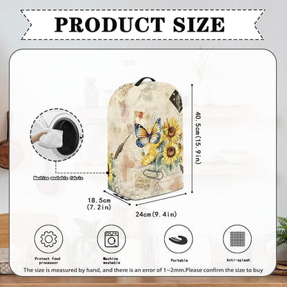 Blender Dust Cover, Sunflower Butterfly Stand Mixer or Coffee Maker Appliance - Image 5