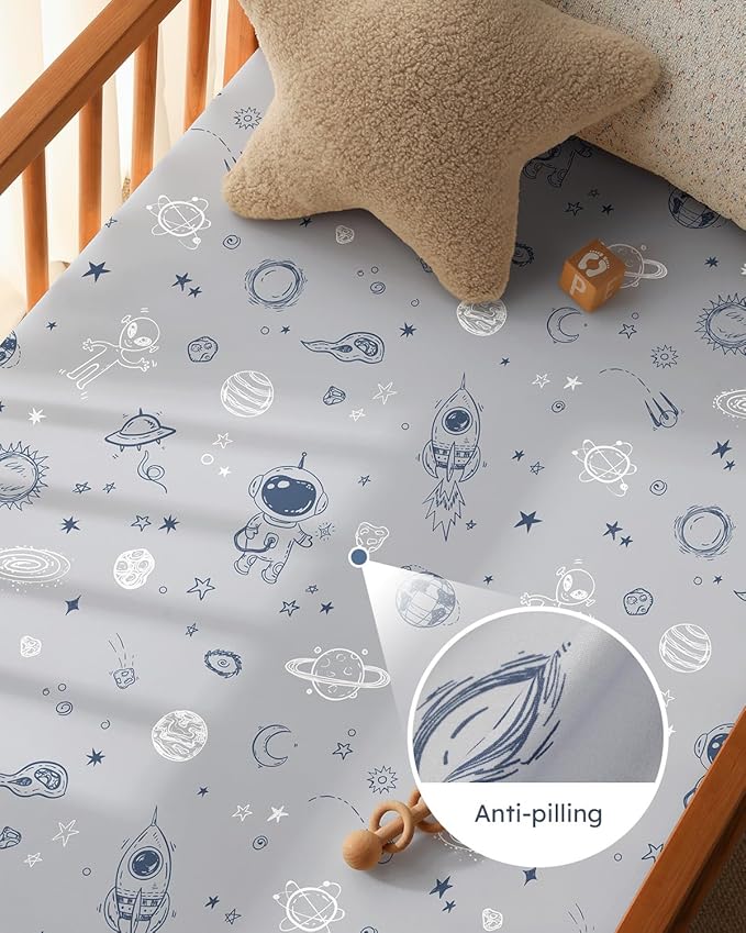 Pack and Play Sheets Fitted 3 Pack, Mini Crib Sheets - Image 4