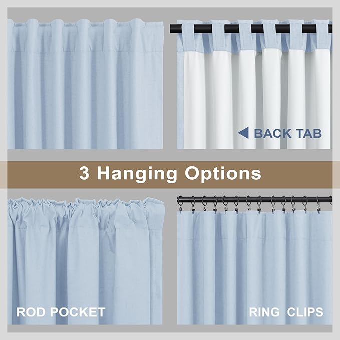 Light Blue Curtains 84 Inch Length - Image 5