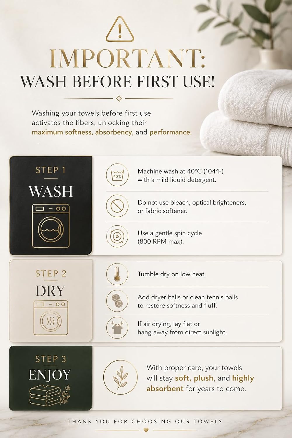 soft 100% pure cotton | spa bundle | showing dimensions