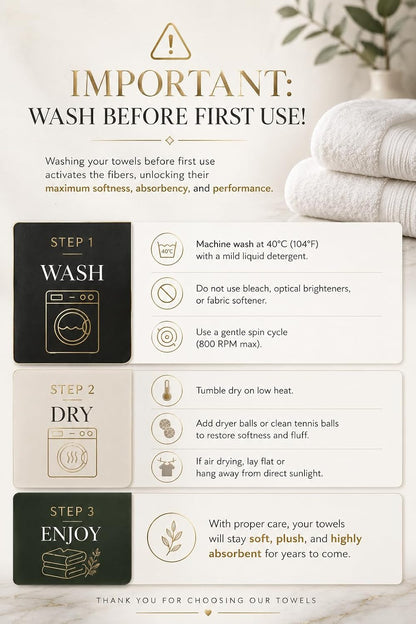 soft 100% pure cotton | spa bundle | showing dimensions