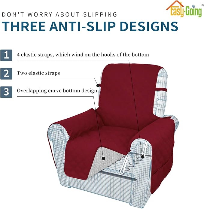 Easy-Going Sofa Slipcover Waterproof Oversized Recliner Chair Cover Non-Slip - Image 3