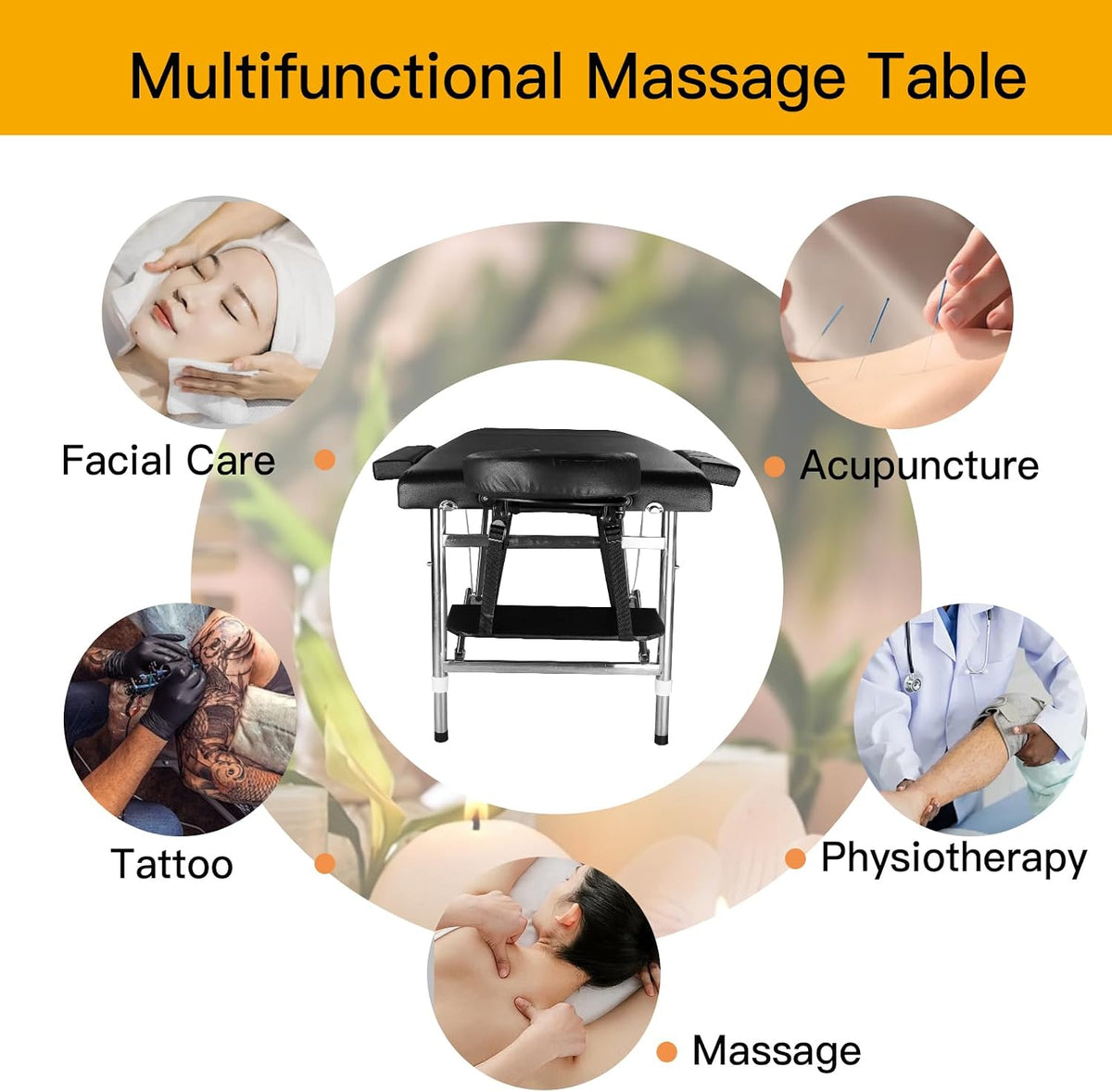 massage tables portable 24" wide adjustable folding massage showing dimensions
