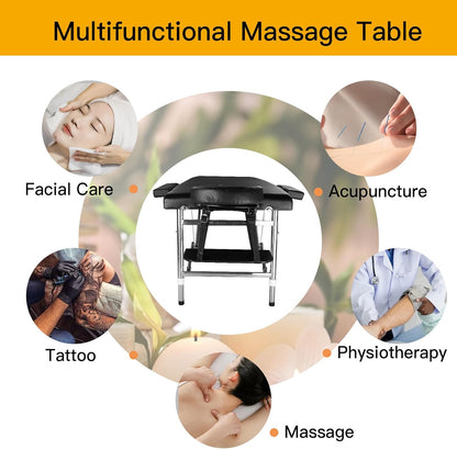massage tables portable 24" wide adjustable folding massage showing dimensions