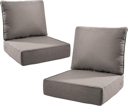 6" Thick Outdoor Cushions 22x24x6, 2-Set Deep Seat Patio Cushions by Pugire