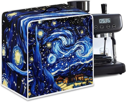 Starry Night Print Coffee Maker Cover – Dust Protection Stain Resistant by PJHEQOXE