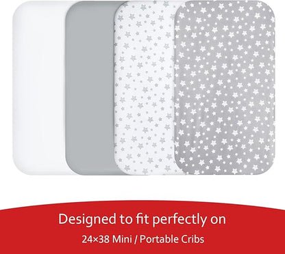 Mini Portable Crib Sheets 4 Pack - Image 2