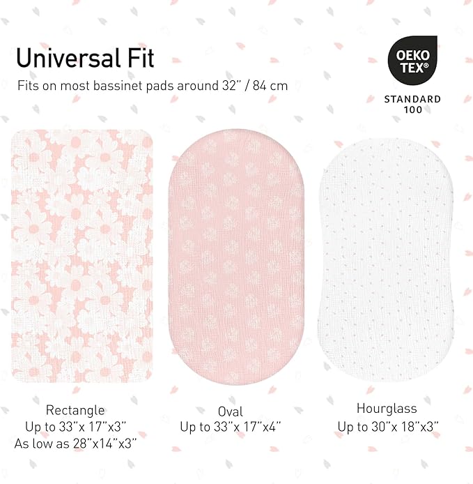 Gllquen Baby Muslin Bassinet Sheets 3 Pack, Breathable Elastic Cozy Fitted - Image 5
