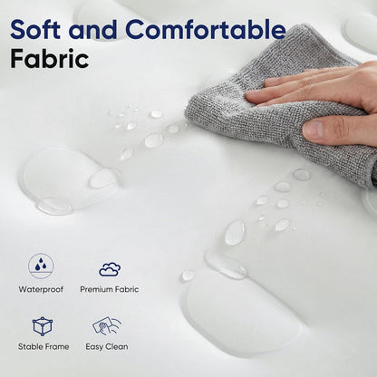 sweetcrispy weight capacity 660 lbs air bed, double shown in use