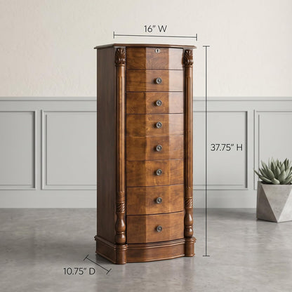 hives and honey annette standing jewelry armoire, locking, front angle view