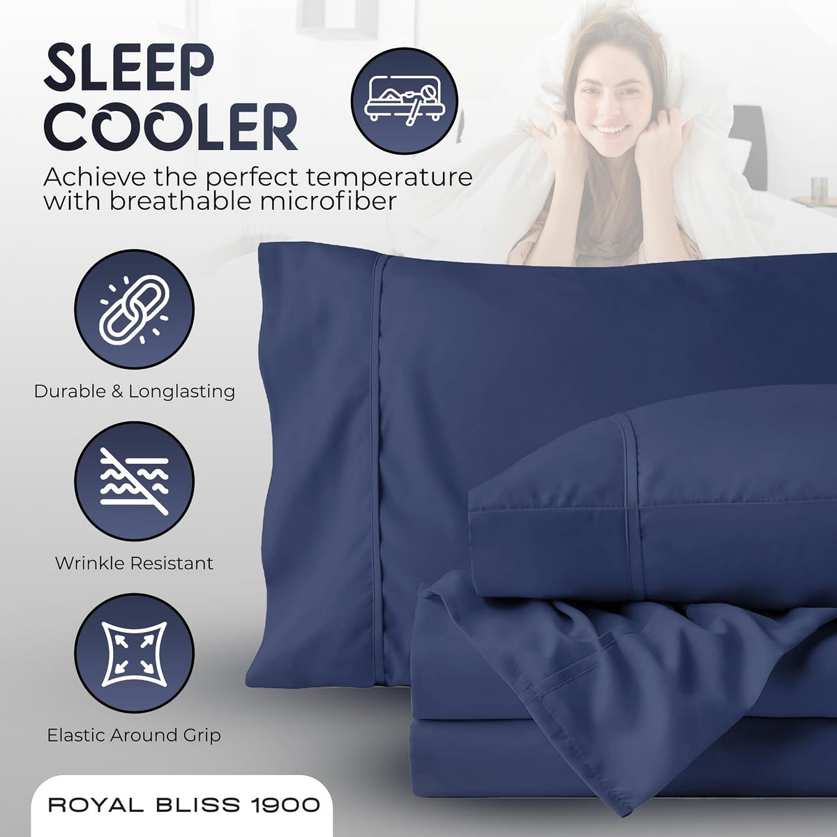 top split king sheets sets for adjustable bed, close-up detail