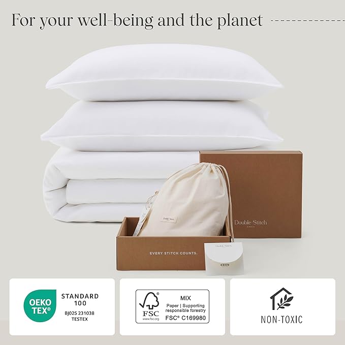 Double Stitch Cotton Tencel Duvet Cover - Image 6
